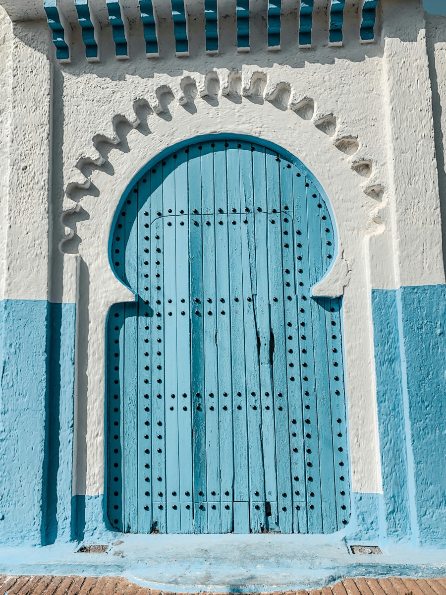Blue Moroccan doorway in Chefchaouen